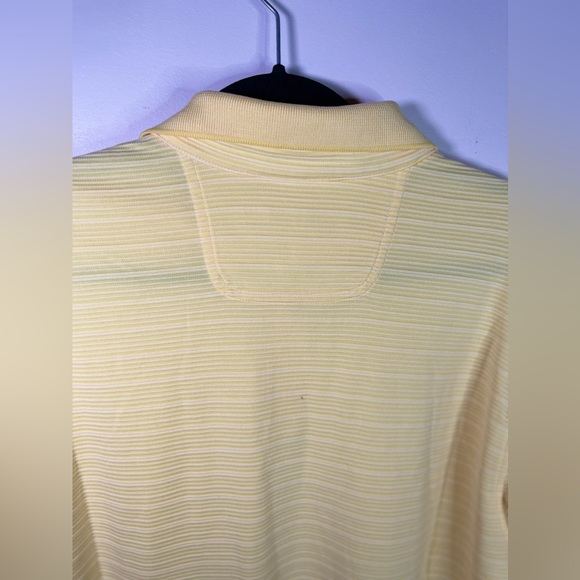 Tommy Bahama Polo Shirt Mens Size L Collared Solid Yellow Modal Polyester Ribbed - Picture 6 of 8